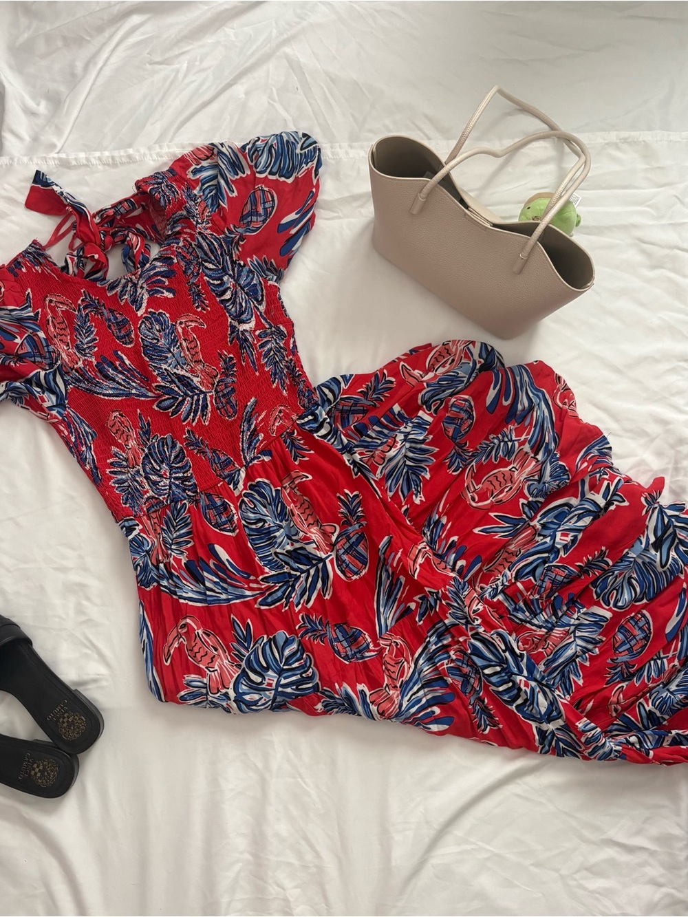 summersalt Red Tropical Print Maxi Dress